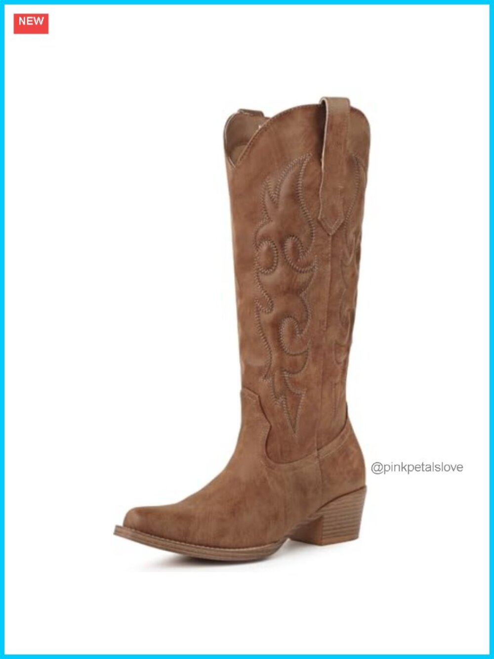 Women's Knee High Cowboy Boots Pointed Toe Western Cowgirl Boots Side Zipper